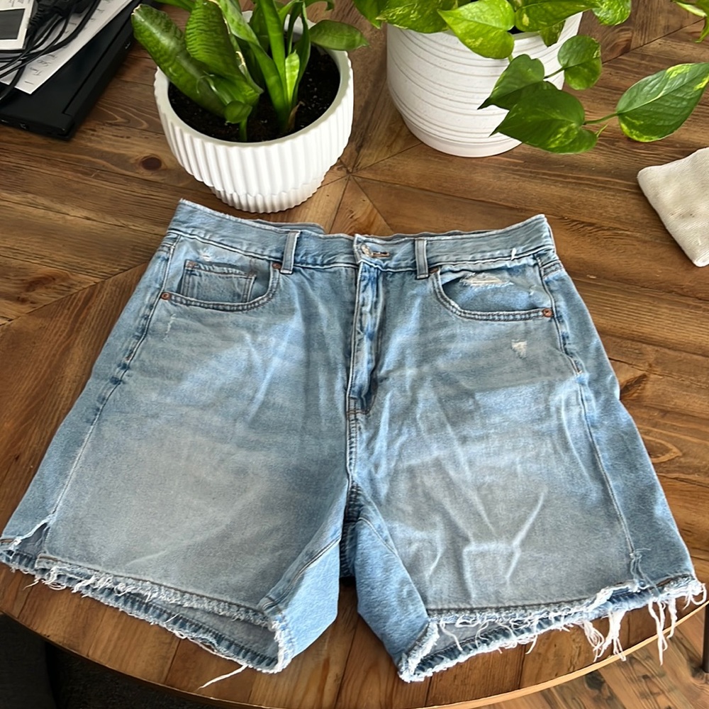 American Eagle Dreamy Drape Denim High Waisted Baggy Short